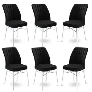 Flex - Set stolica u crnoj i beloj boji (6 komada)