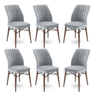 Flex - Sivi i Braon Set Stolica (6 Komada)