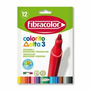 Flomasteri 12/1 Trouglasti Fibracolor