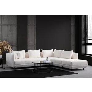 Floransa - White White Corner Sofa