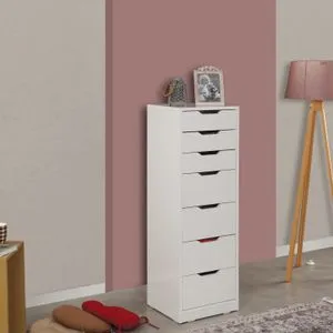 Flow - Sjajni beli komoda