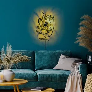 Flower Faced Black Wall Lamp