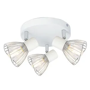 Fly Plafonska Lampa Bela Hrom 1 3x40W E14