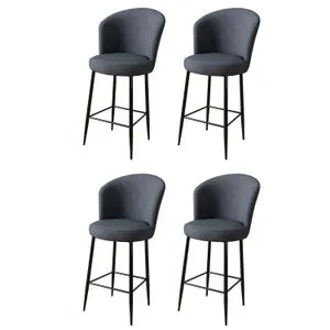 Fora - Anthracite, Black Anthracite
Black Bar Stool Set (4 Pieces)