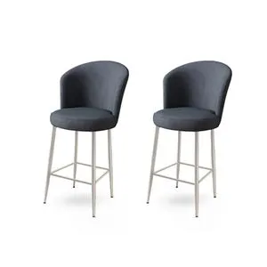 Fora - Anthracite, Chrome Anthracite
Chrome Bar Stool Set (2 Pieces)