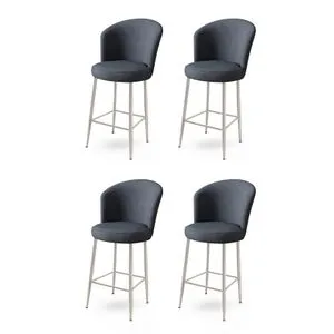 Fora - Anthracite, Chrome Anthracite
Chrome Bar Stool Set (4 Pieces)