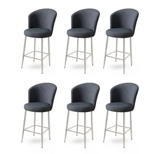 Fora - Anthracite, Chrome Anthracite
Chrome Bar Stool Set (6 Pieces)