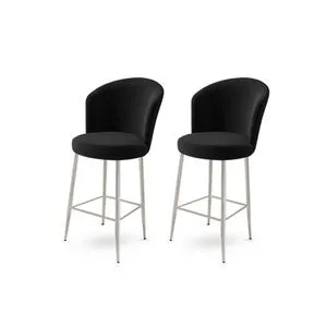 Fora - Black, Chrome Black
Chrome Bar Stool Set (2 Pieces)