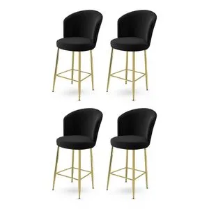 Fora - Black, Gold Black
Gold Bar Stool Set (4 Pieces)