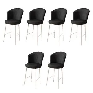 Fora - Black, White Black
White Bar Stool Set (6 Pieces)