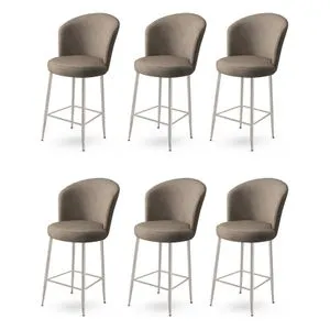 Fora - Cappuccino, Chrome Cappuccino
Chrome Bar Stool Set (6 Pieces)