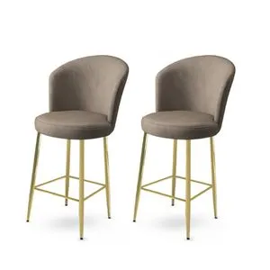 Fora - Cappuccino, Gold Bar Stool Set (2 komada)