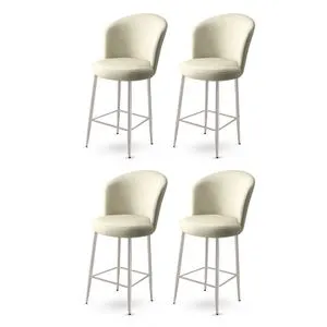 Fora - Cream, Chrome Cream
Chrome Bar Stool Set (4 Pieces)