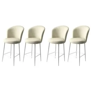 Fora - Cream, White Cream
White Bar Stool Set (4 Pieces)