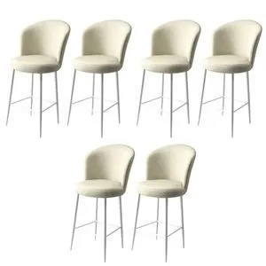 Fora - Cream, White Cream
White Bar Stool Set (6 Pieces)