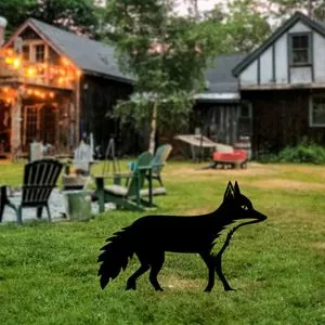 Fox 01 Black Decorative Garden Object