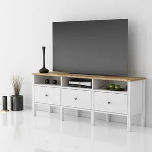 FRN-10003 Wooden
White TV Stand