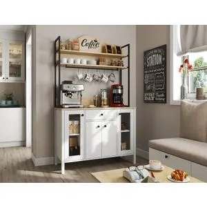 FRN-20075 Wooden
White Coffee Bar Cabinet