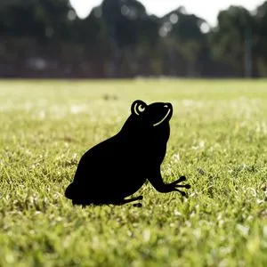 Frog 01 Black Decorative Garden Object