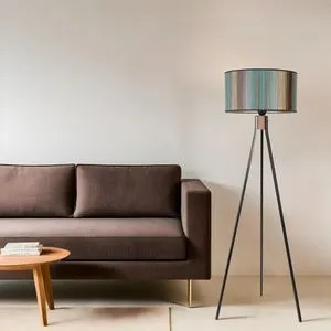 Fısco Tripod Crni Lambader sa Renkastim Abajurima