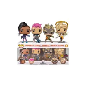 FUNKO Bobble Figure Overwatch POP! 4-Pack - Sombra / Zarya /Junkrat /Mercy (Glow)