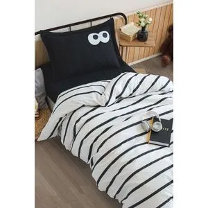 Funny - Black Black Single Quilt Cover Set (FR)