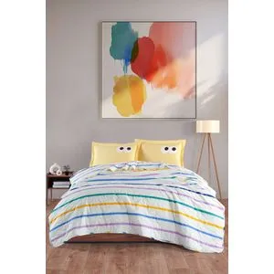 Funny - Yellow Yellow King Quilted Bedspread Set (FR)