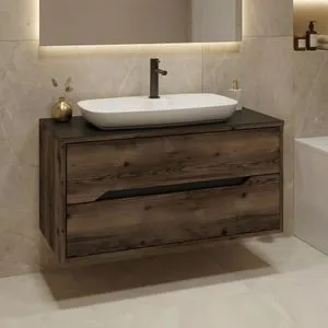 Galia 100 v2 - 544 Dark Walnut Bathroom Cabinet With Sink