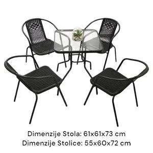 GARNITURA STO+4 STOLICE SET 24-1277