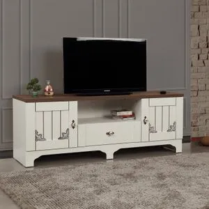 Gazel 140 - TV Stalak u Beloj i Braon Boji