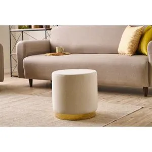 Göcek - Cream Cream Pouffe