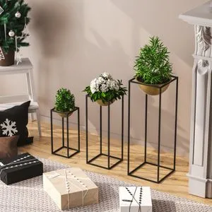 GED-019-A Crni i Zlatni Dekorativni Lonac