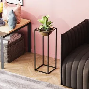 GED-021-A Crni i Zlatni Dekorativni Lonac