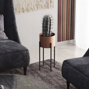 GED-026-B Crni i Bakrov Dekorativni Lonac