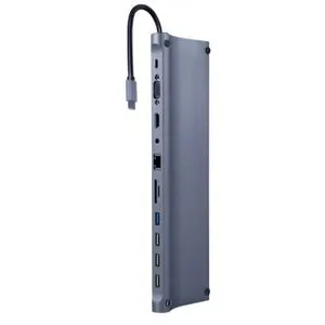Gembird A-CM-COMBO11-01 USB Type-C 11-in-1 multi-port adapter (USB hub + HDMI + VGA + PD + card r...
