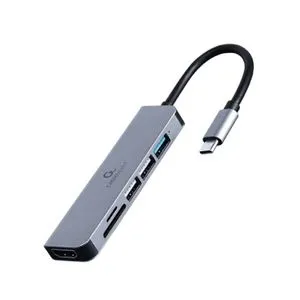Gembird A-CM-COMBO6-02 USB Type-C 6-in-1 multi-port adapter (Hub + HDMI + card reader)