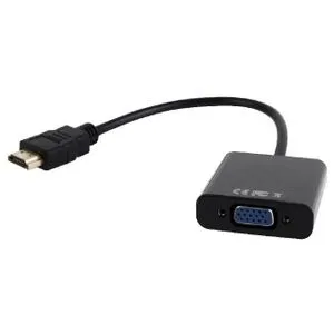 Gembird A-HDMI-VGA-03 VIDEO Adapter HDMI to VGA HD15, M/F + Audio on Cable, Black