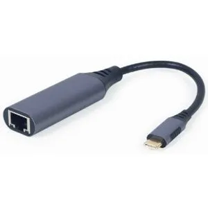 Gembird A-USB3C-LAN-01 USB-C to Gigabit Ethernet Adapter, Cable 0.15m, Space Grey