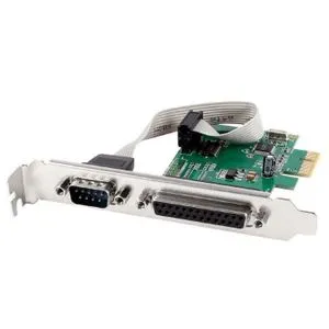 Gembird PEX-COMLPT-01 COM serial port + LPT port PCI-Express add-on card, with extra low-profile ...