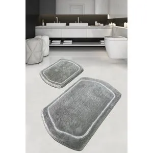 Genom - Grey Grey Acrylic Bathmat Set (2 Pieces)