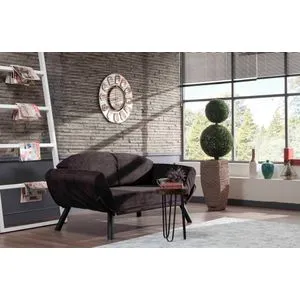 Genzo - Black Black 2-Seat Sofa-Bed