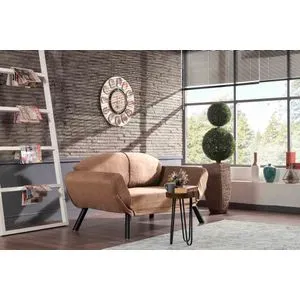 Genzo - Light Brown Light Brown 2-Seat Sofa-Bed