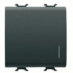 GEWISS DUGME 1P 250V AC - NE 16A SVETLJIVO - SA DIFUZOROM - 2 MODULA - SATEN CRNA - CHORUSMART