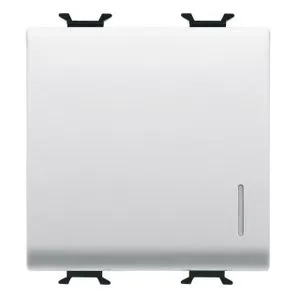 GewissGW10032 JEDNOSMERNI PREKIDAČ 1P 250V AC - 16AX SVETLJIV - SA DIFFUZOROM - 2 MODULA - SJAJNO...