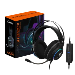 Gigabyte AORUS H1 Gaming Headset, Virtual 7.1 Channel Support, 50mm Drivers, RGB Lighting