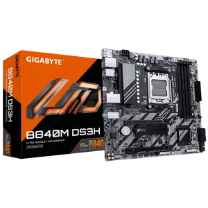 Gigabyte B840M DS3H AM5, AMD B840 Chipset, 4x DDR5 DIMM, X3D Turbo Mode to unleash new era gaming...