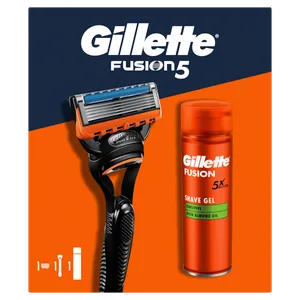 Gillette Fusion sistemski brijač + Fusion Gel 200ml gifting paket