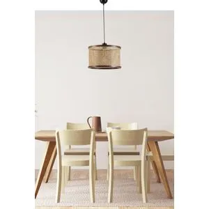 Gizem Büyük Tekli Ceviz Rattan Luster