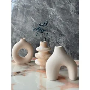 Glamour Candle 5ST Beige Vase Set