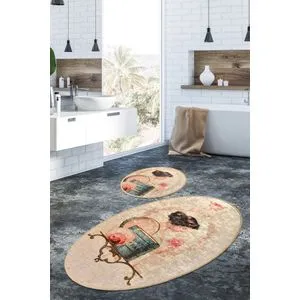 Glare Multicolor Bathmat Set (2 Pieces)